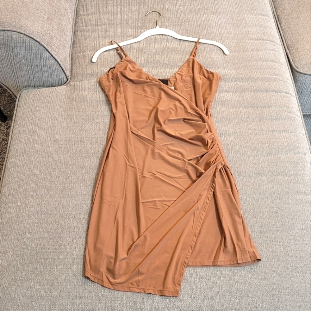 Urban Outfitters Lumiere Minimalist Casual Basic Little Brown Cocoa Dress